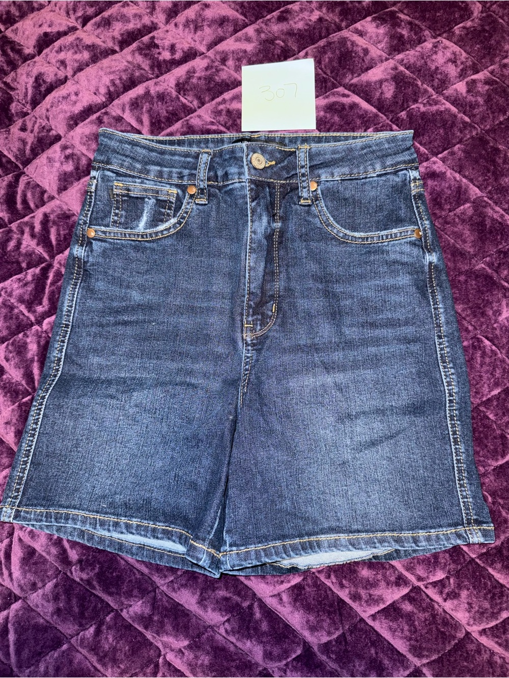Judy Blue Mid-Rise Dark Wash Denim Shorts